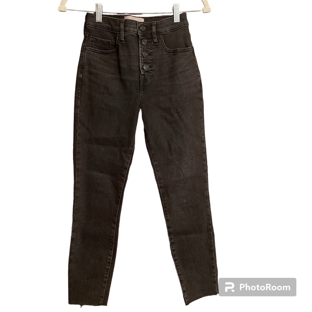 Everlane high rise skinny ankle jeans raw edge hem Size 25